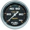 2-5/8" FUEL PRESSURE, 0-100 PSI, CARBON FIBER